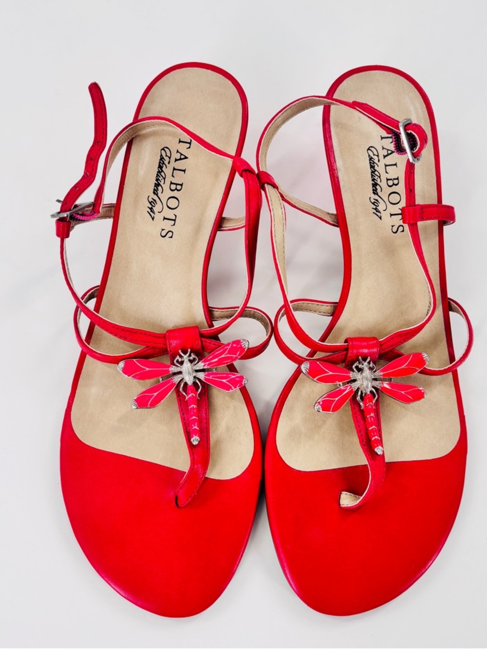 Talbots Kitten Heel sandals butterfly opened toes Toe